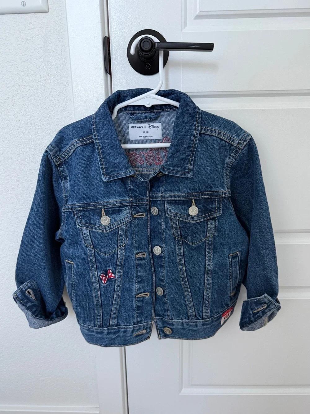 Old Navy x Disney girl Minnie Mouse denim jacket XS (5) NEW